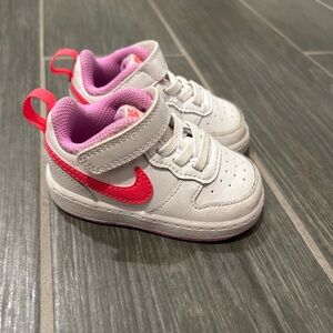 Nike Court Borough Low Recraft Toddler White and Pink Sneakers